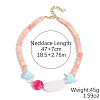 Resin Oval Cube Beaded Necklaces with Alloy End Chains WG28E0B-03-1
