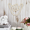 Wood Gesture Wall Decorative Stickers STIC-WH0010-09-3