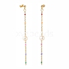 Natural Pearl Beaded Long Chain Dangle Stud Earrings for Women EJEW-JE04820-3