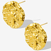 Irregular Folded Flat Round 304 Stainless Steel Stud Earrings for Women VO3388-2-1