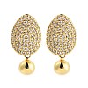 Rack Plating Round Brass Stud Earrings EJEW-N055-42G-RS-1