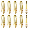 10 Pair Brass Micro Pave Clear Cubic Zirconia Earring Hooks ZIRC-SZ0004-99-1