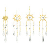 4Pcs 4 Styles Sun Metal Hanging Ornaments HJEW-CJ0001-21-1