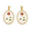 Brass Enamel Pendants KK-E108-44G-1