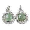 Natural Green Aventurine with Clear Cubic Zirconia Pendants G-G133-01P-18-1