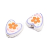 Floral Printed Porcelain Beads PORC-A033-01F-1
