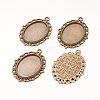 Zinc Alloy Pendant Settings for Cabochon & Rhinestone PALLOY-A15257-AB-FF-1