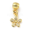 Rack Plating Brass Micro Pave Clear Cubic Zirconia Pendants X-KK-E034-20G-2