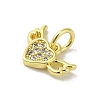 Real 18K Gold Plated Brass Pave Cubic Zirconia Pendants KK-M283-08C-01-2