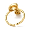 Initials Brass Open Cuff Ring for Women RJEW-N046-02P-G-3