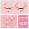 Unicraftale DIY Blank Heart Cuff Ring Making Kit FIND-UN0002-92-5