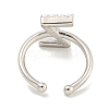 Rack Plating Brass Open Cuff Rings for Women RJEW-F162-01P-Z-3