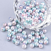 Rainbow ABS Plastic Imitation Pearl Beads OACR-Q174-10mm-05-1