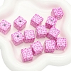 2Pcs Printed Opaque Acrylic Square Beads PW-WGD1F08-02-1