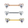 304 Stainless Steel Clear Cubic Zirconia Heart Nipple Rings WGD549D-01-1