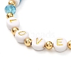 Love Handmade Polymer Clay Beads Stretch Bracelet for Teen Girl Women BJEW-JB06936-5