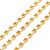 50M Rectangle Brass Rhinestone Claw Setting Chains CHC-C024-01A-G-1