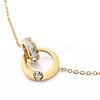 Ion Plating(IP) 304 Stainless Steel with Rhinestone Pendant Necklace NJEW-K252-08G-2