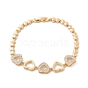 Brass Micro Pave Cubic Zirconia Link Chain Bracelets KK-R217-47G-4