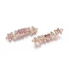 Brass Micro Pave Cubic Zirconia Links connectors ZIRC-G152-14-3