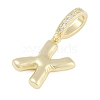 Brass Micro Pave Clear Cubic Zirconia Pendants KK-M289-01X-G-2