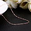 Fine Rose Gold Plated Tin Alloy Snake Chain Fine Necklaces NJEW-BB10174-18-4