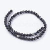 Round Dyed Natural Black Agate Beads Strands G-G582-6mm-07-2