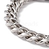 Tarnish Resistant 201 Stainless Steel Curb Chains Bracelet with Wolf Clasp for Women BJEW-E107-06P-2