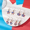 Star Alloy Enamel Pendant Dangle Earrings EJEW-JE06095-2