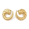 304 Stainless Steel Spirals Horn Stud Earrings for Women EJEW-S001-04-1