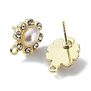 Rack Plating Alloy Rhinestone Stud Earring Finds PALLOY-Q458-12G-2