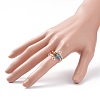 Glass Seed Rotating Beaded Cuff Ring RJEW-JR00511-07-3