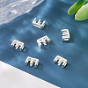 6Pcs 925 Sterling Silver Hollow Initial Beads STER-TA0001-53E-6