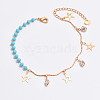 Fashionable Brass Star Tassel Anklets for women QD3125-2