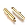 Brass Slide On End Clasp Tubes KK-TAC0003-04F-G-2