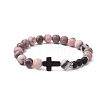 Natural & Synthetic Gemstone Beads Stretch Bracelets BJEW-JB11318-02-2