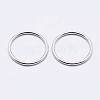 Anti-Tarnish Rhodium Plated 925 Sterling Silver Round Rings STER-F036-03P-0.6x5-2