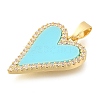 Brass Micro Pave Cubic Zirconia with Acrylic Pendants KK-S049-23G-2