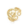 Brass Open Cuff Rings for Women RJEW-K289-01G-E-4