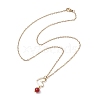 Natural Mixed Gemstone & Heart Pendant Necklaces with Golden Brass Cable Chains NJEW-JN04618-5