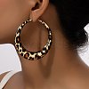 Leopard Print Alloy Hoop Earrings for Women EJEW-K304-03G-1