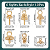 60pcs 6 styles Brass Cup Pearl Peg Bails Pin Pendants FIND-AR0005-35-2