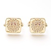 Brass Micro Pave Cubic Zirconia Cuff Rings RJEW-P018-17G-2