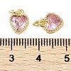 Real 18K Gold Plated Brass Inlaid Cubic Zirconia Charms ZIRC-L100-074G-08-3