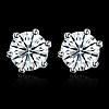 Exquisite 925 Sterling Silver Cubic Zirconia Stud Earrings EJEW-BB20094-8
