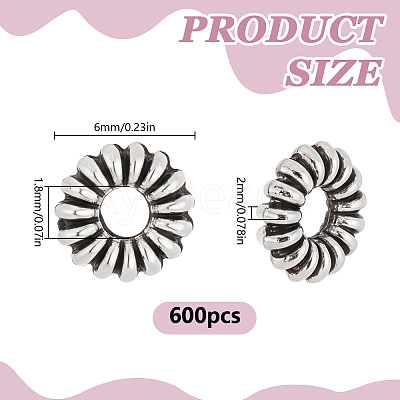 600Pcs Tibetan Style Alloy Beads TIBEB-HY0001-19-1