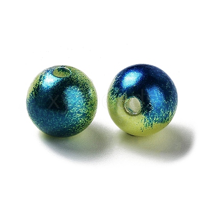 Rainbow ABS Plastic Imitation Pearl Beads OACR-Q174-10mm-16-1