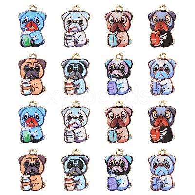 30Pcs Printed Alloy Pendants ENAM-CJ0005-58-1