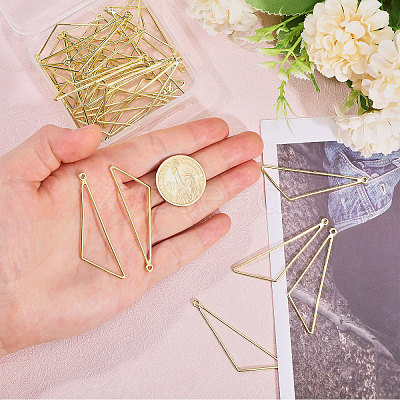 32Pcs Alloy Open Back Bezel Big Pendants PALLOY-CA0008-40-1