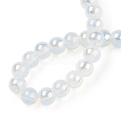 Electroplate Transparent Glass Beads Strands GLAA-T032-T6mm-AB14-1